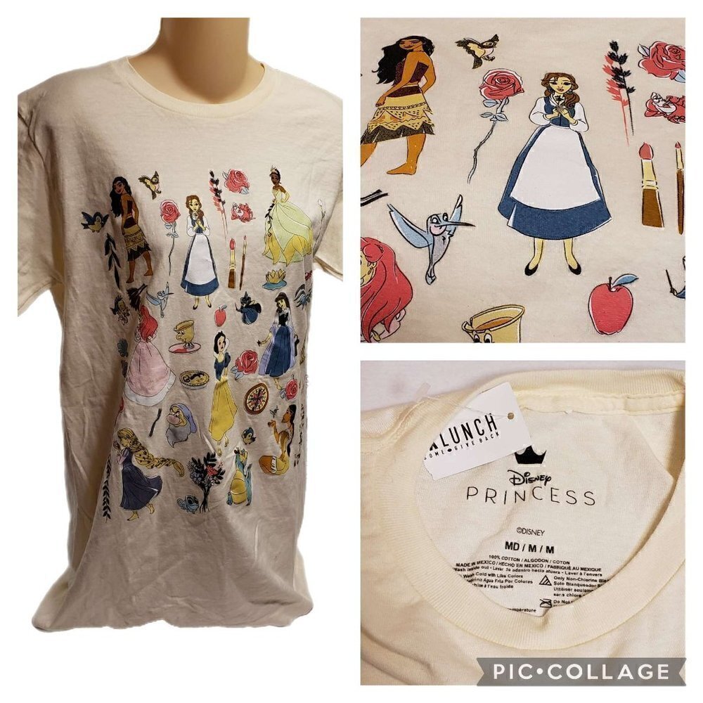 NWT Disney Princess Icons Ladies' Cut BoxLunch Exclusive T-Shirt Size Medium